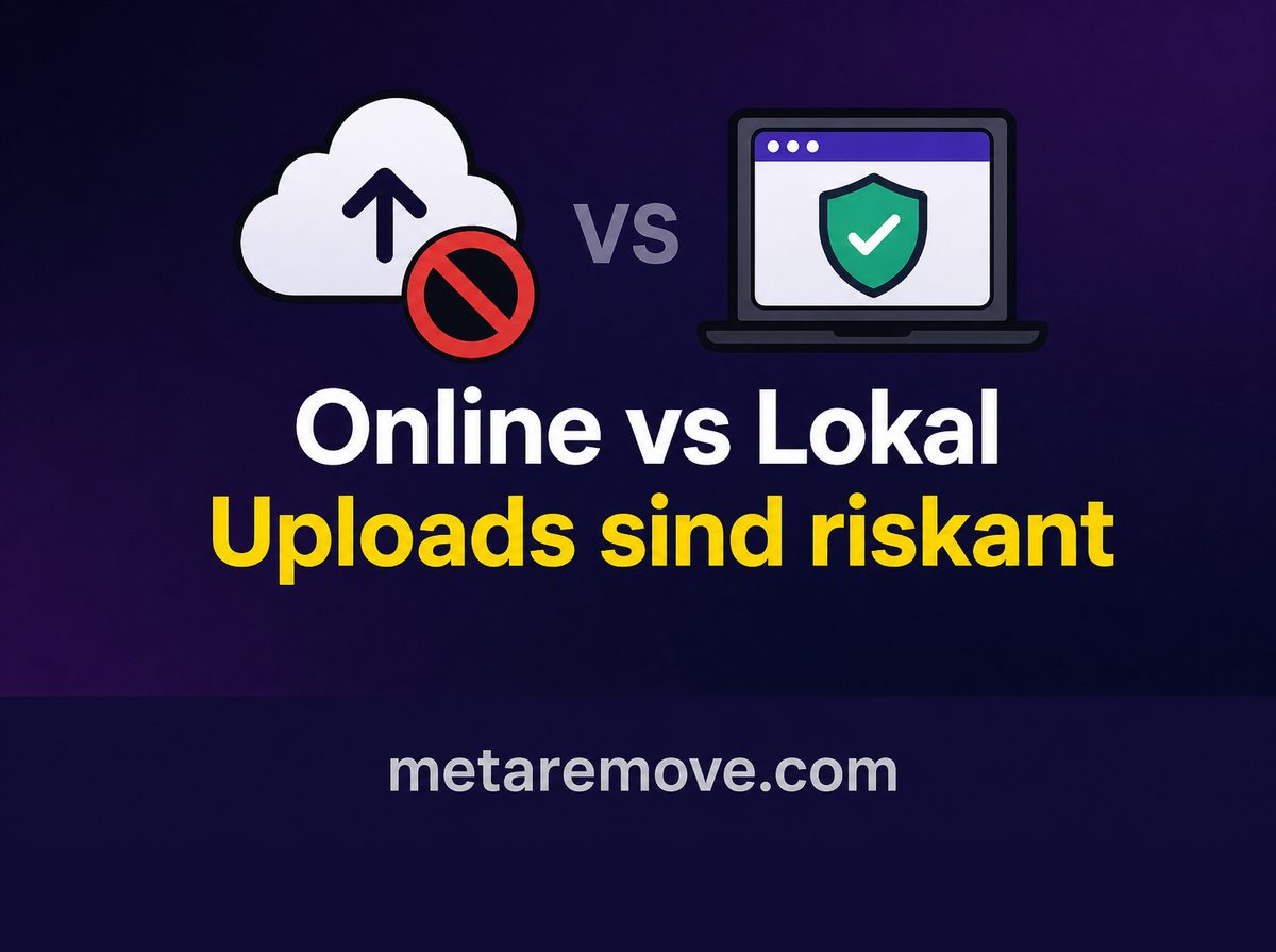 Vergleich von Online-Upload-Metadaten-Removern mit lokaler Browser-Verarbeitung