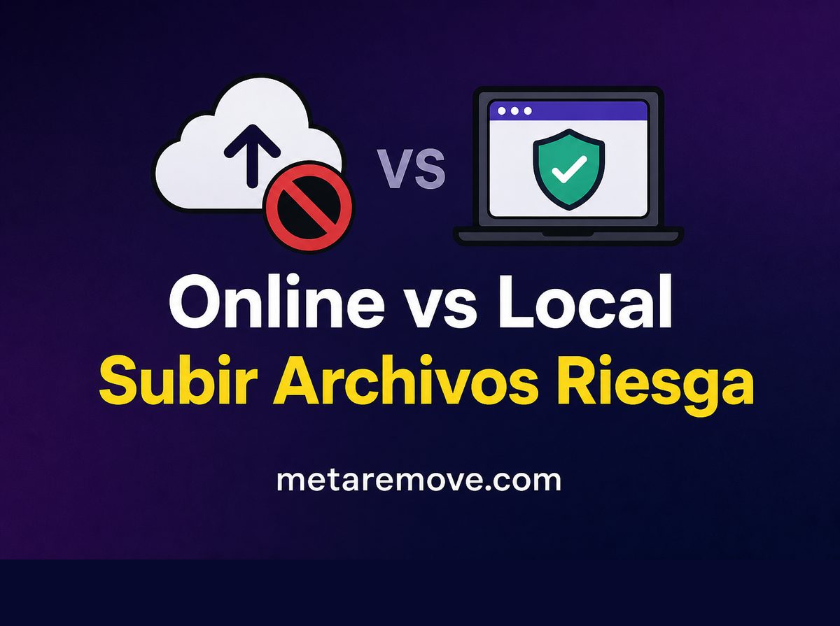 Comparando removers de metadatos con upload online y procesamiento local en el navegador