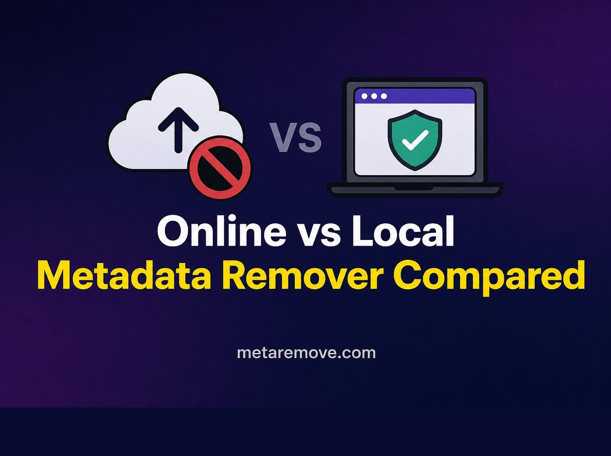 Comparing online upload metadata removers with local browser processing