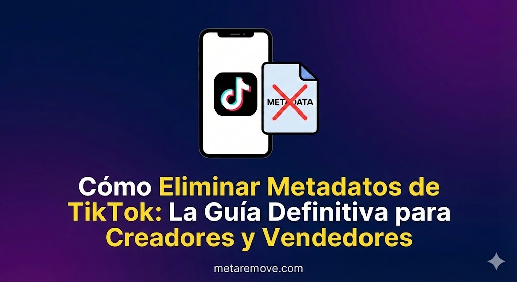 Creador de contenido editando metadatos de video TikTok
