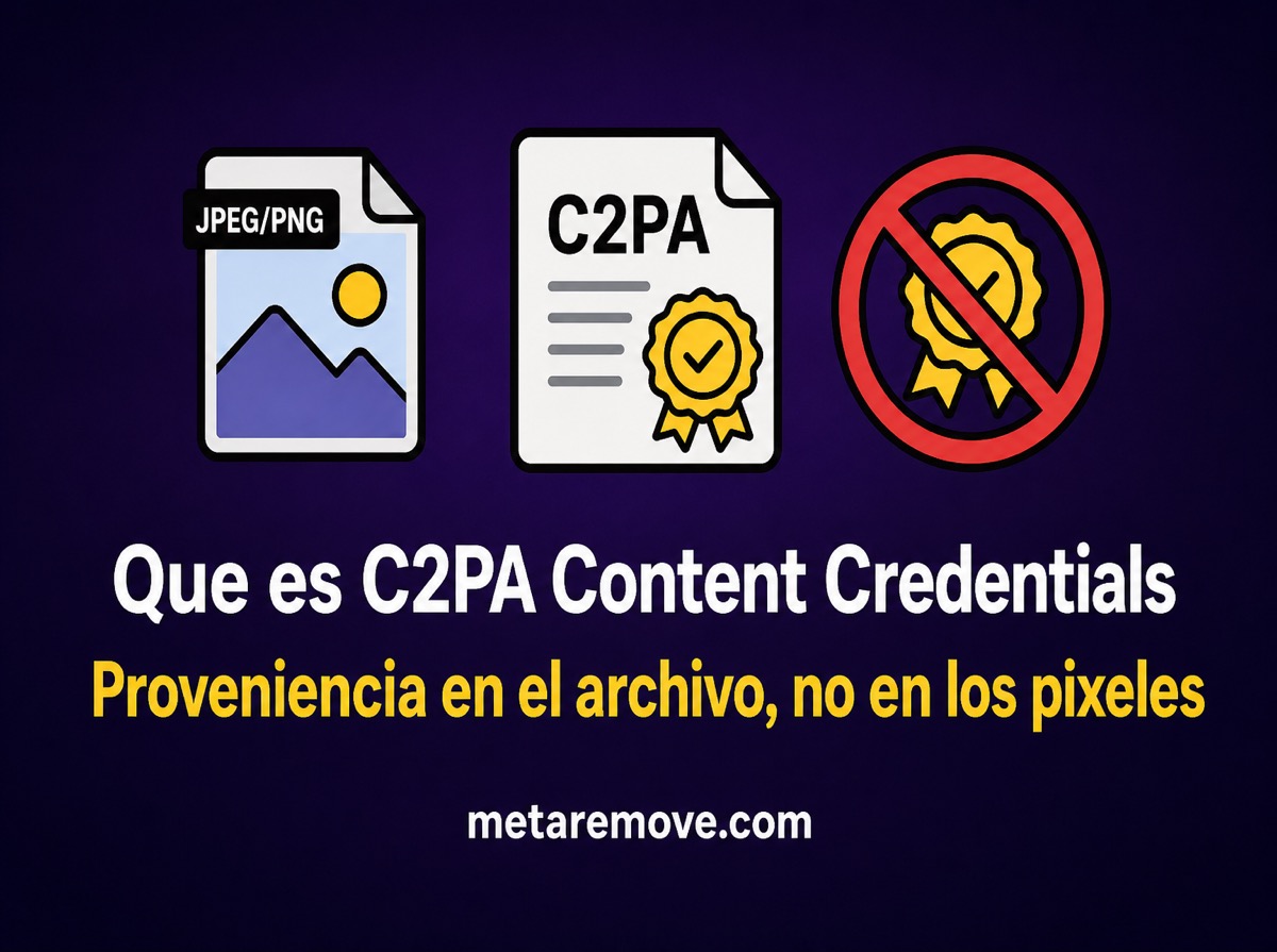 C2PA Content Credentials como registro de proveniencia en el archivo, no en los píxeles
