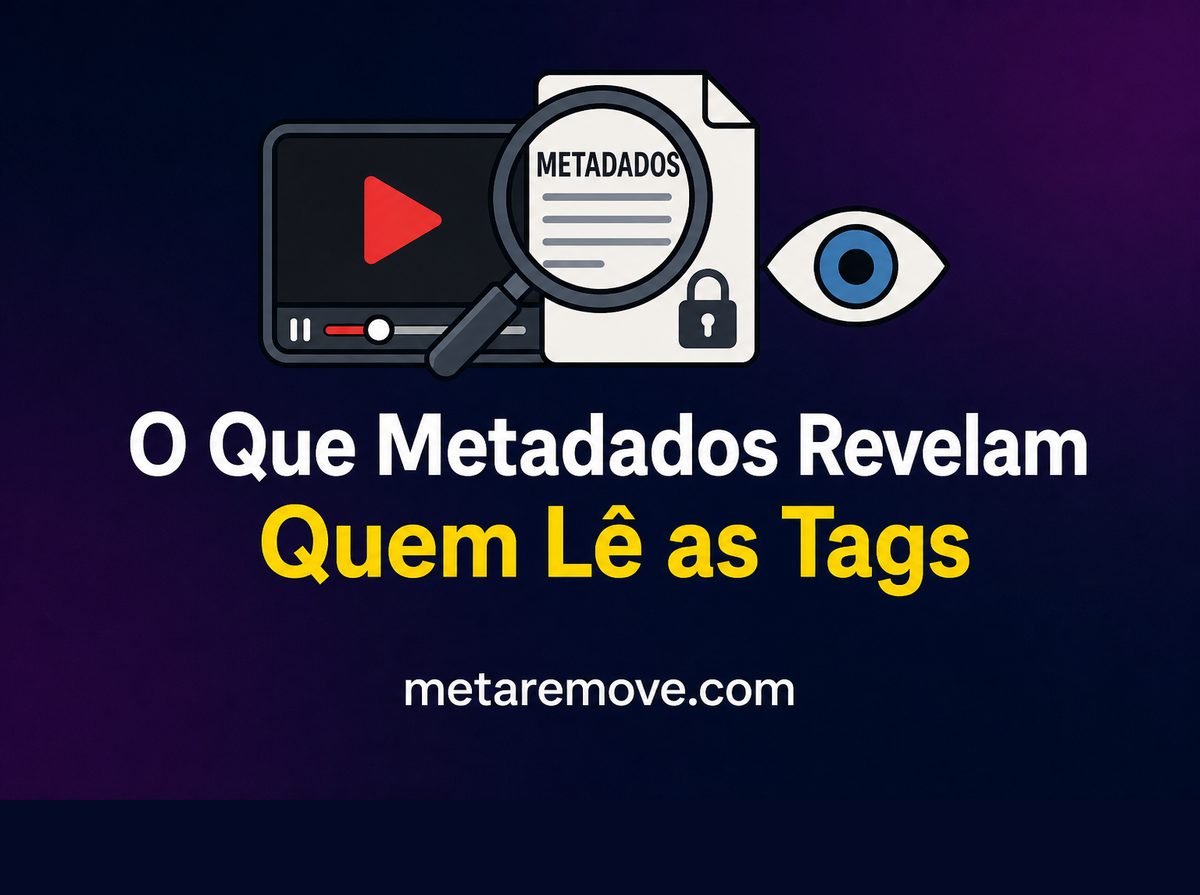 Ilustração de campos ocultos de metadados de vídeo sendo inspecionados